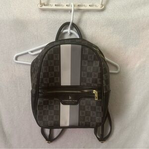 London Fog Black and Gray Patterned Bag